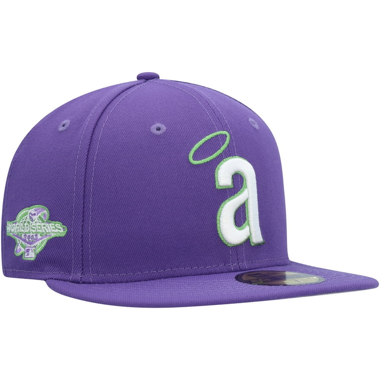 Men's New Era Purple California Angels Cooperstown Collection Lime