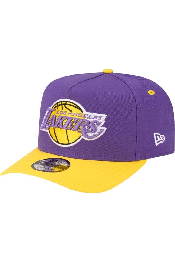 Men's New Era  Purple/Gold Los Angeles Lakers 80s Throwback A-Frame 9FIFTY Snapback Hat
