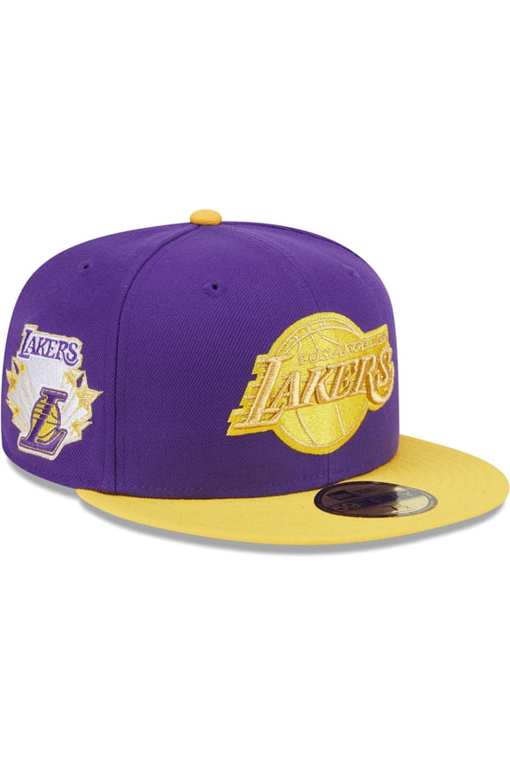 Men's New Era Purple/Gold Los Angeles Lakers Gameday Gold Pop Stars 59FIFTY Fitted Hat