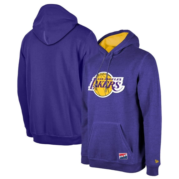 Men's New Era Purple Los Angeles Lakers Corduroy-Applique Pullover Hoodie
