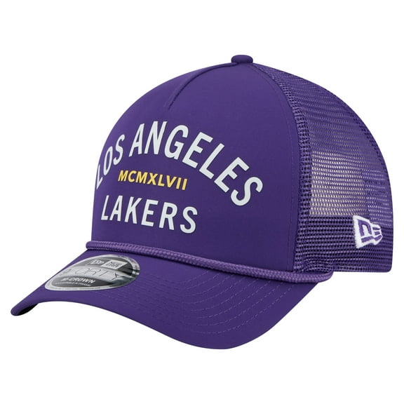 Men's-New Era Purple Los Angeles Lakers Minimalist 9FORTY M-Crown Adjustable Hat