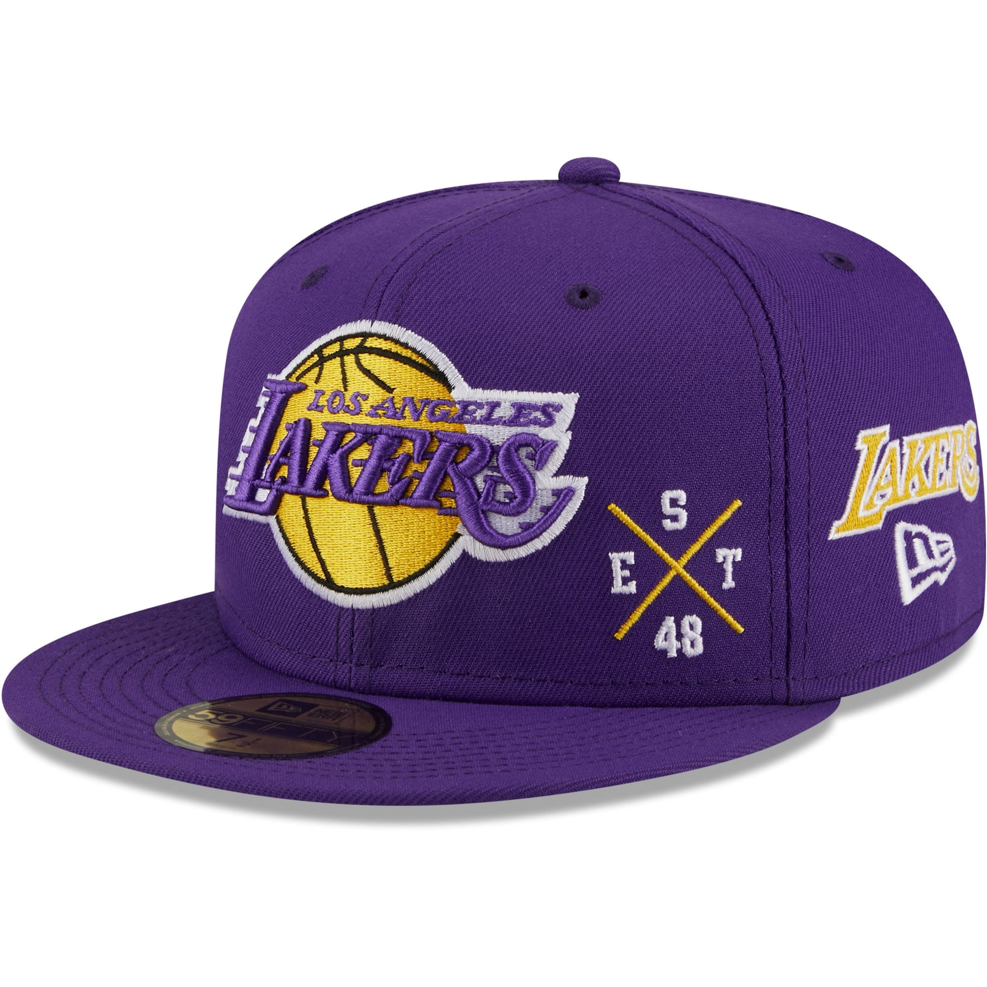 Los Angeles Lakers New Era Official Team Color 59FIFTY Fitted Hat - Purple