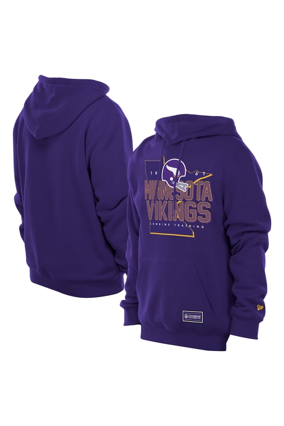 Men's New Era Purple Minnesota Vikings Combine Authentic Local State Throwback Hoodie