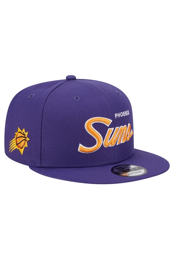 Men's New Era Purple Phoenix Suns Script Side Patch 9FIFTY Snapback Hat