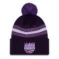 thumbnail image 1 of Men's New Era Purple Sacramento Kings 2025/26 City Edition Cuffed Knit Hat with Pom, 1 of 3