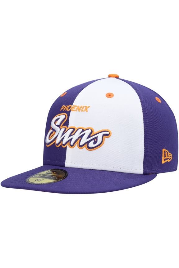 Men's New Era Purple/White Phoenix Suns Script Pinwheel 59FIFTY Fitted Hat