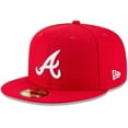 thumbnail image 1 of Men's New Era Red Atlanta Braves Fashion Color Basic 59FIFTY Fitted Hat, 1 of 5