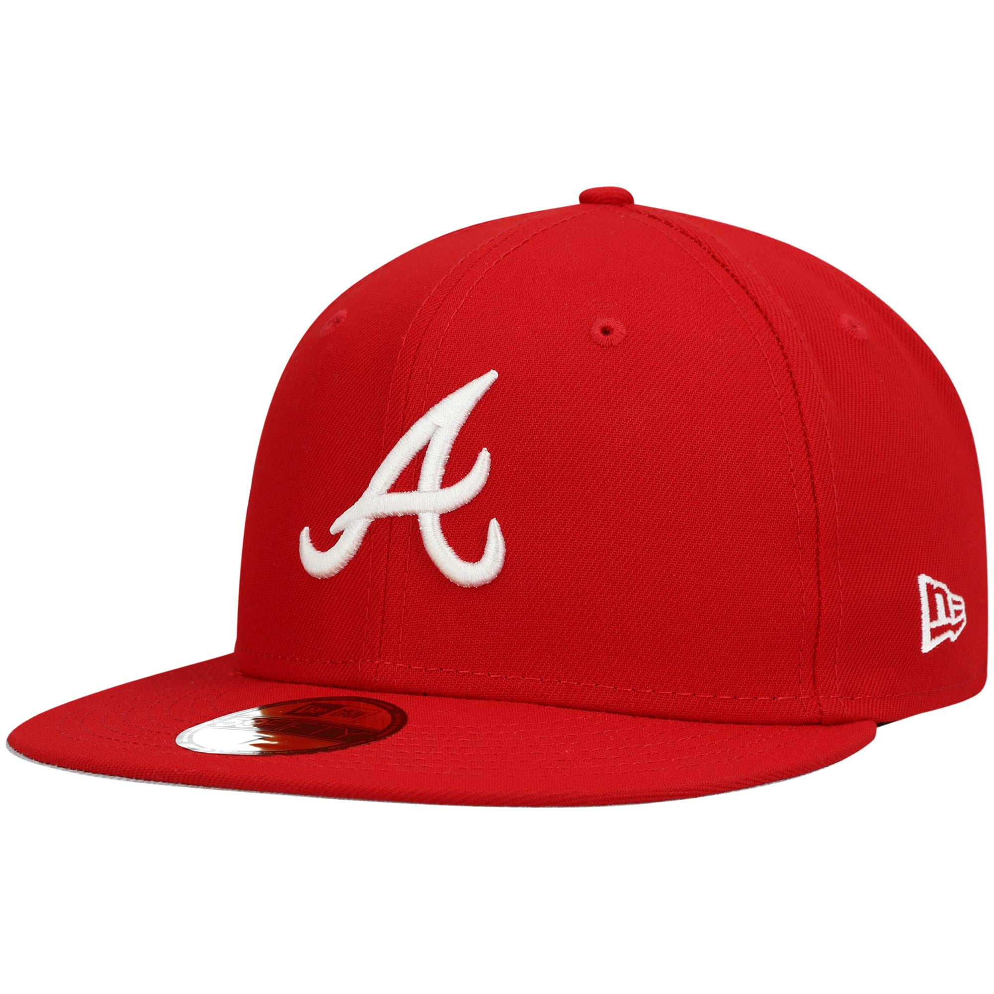 Men's New Era Red Atlanta Braves White Logo 59FIFTY Fitted Hat 