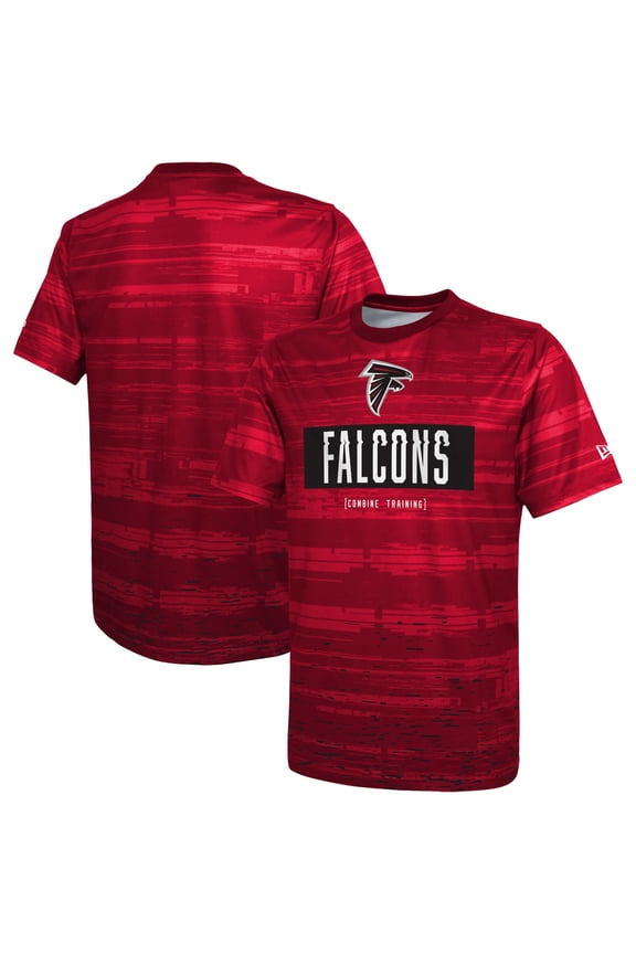 Men's New Era Red Atlanta Falcons Combine Authentic Sweep T-Shirt