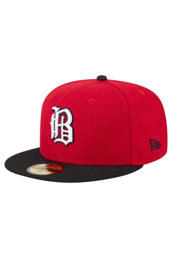 Men's-New Era Red/Black Birmingham Barons Authentic Collection 59FIFTY Fitted Hat