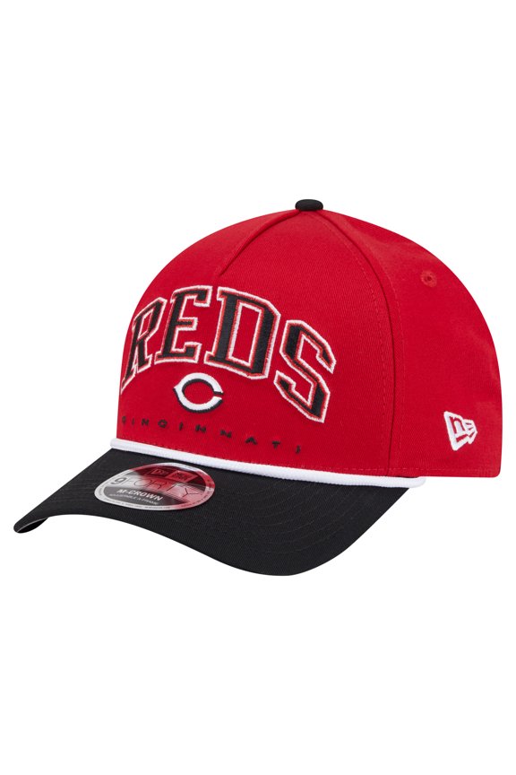 Men's New Era Red/Black Cincinnati Reds Arch 9FORTY A-Frame M-Crown Adjustable Hat