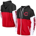 thumbnail image 1 of Men's-New Era  Red/Black Cincinnati Reds Color Block Full-Zip Hoodie Windbreaker, 1 of 5