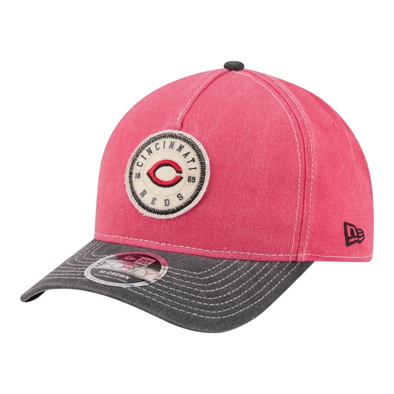Men's New Era  Red/Black Cincinnati Reds Felt M-Crown 9FORTY Adjustable Hat