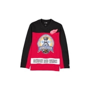 Mens New Era Red/Black Detroit Red Wings Stanley Cup Champions Long-Sleeve Hockey Jersey Shirt
