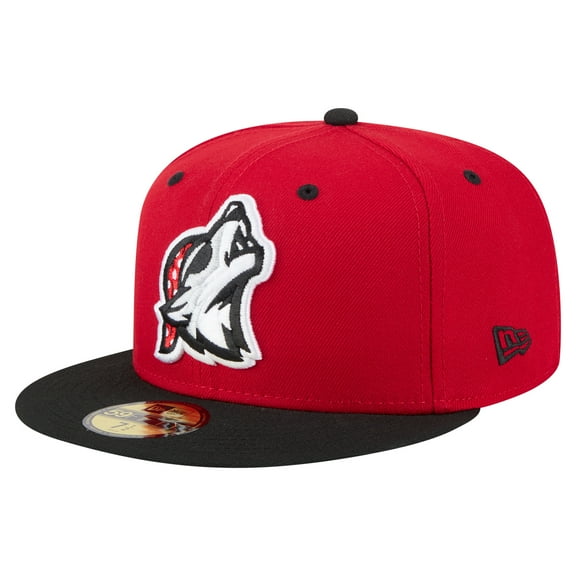 Men's-New Era Red/Black Erie SeaWolves Authentic Collection 59FIFTY Fitted Hat
