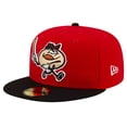 thumbnail image 1 of Men's New Era Red/Black Erie SeaWolves Theme Night Pepperoni 59FIFTY Fitted Hat, 1 of 6