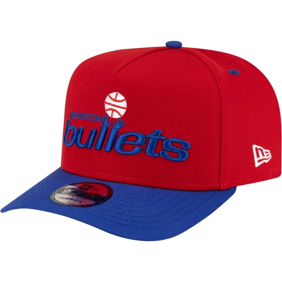 Men's New Era Red/Blue Washington Bullets 80s Throwback A-Frame 9FIFTY Snapback Hat