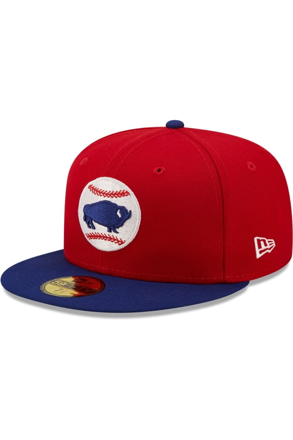 Men's New Era Red Buffalo Bisons Authentic Collection 59FIFTY Fitted Hat