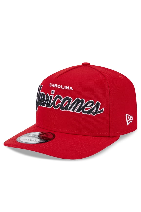 Men's New Era Red Carolina Hurricanes Script 9FIFTY A-Frame Snapback Hat