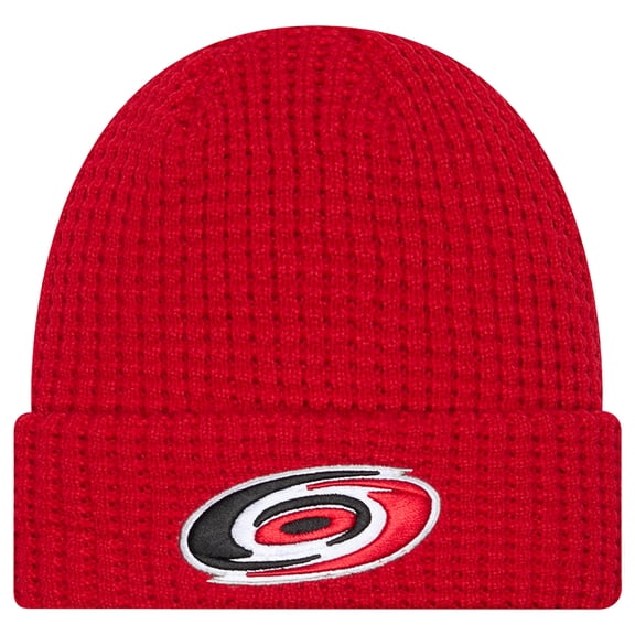 Men's New Era Red Carolina Hurricanes Waffle Cuffed Knit Hat