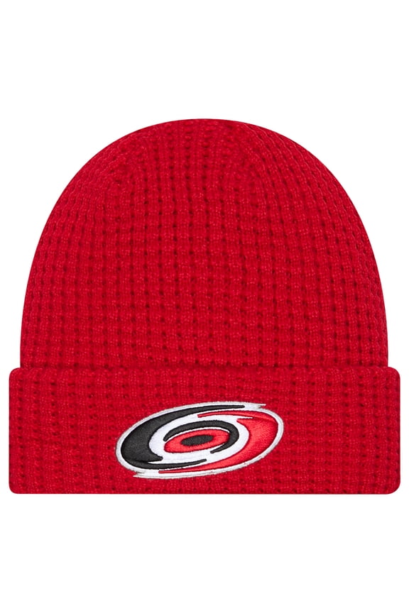 Men's New Era Red Carolina Hurricanes Waffle Cuffed Knit Hat