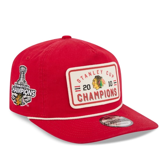 Men's New Era  Red Chicago Blackhawks Throwback Stanley Cup Champions Side Patch 19TWENTY Adjustable Hat