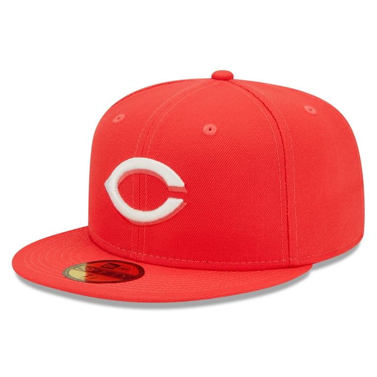 Men s New Era Red Cincinnati Reds Lava Highlighter Logo 59FIFTY Fitted Hat Walmart