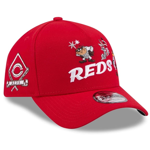 Men's New Era Red Cincinnati Reds Looney Tunes A-Frame 9FORTY Adjustable Hat