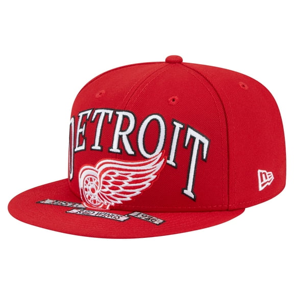 Men's New Era Red Detroit Red Wings Oversized Vintage Arch 59Fifty Fitted Hat