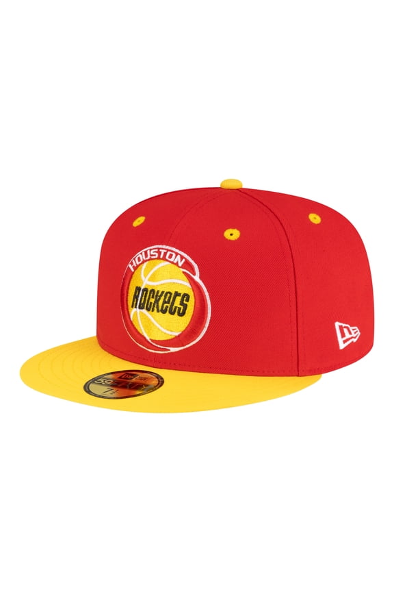 Men's New Era Red/Gold Houston Rockets 80s Throwback 59FIFTY Fitted Hat