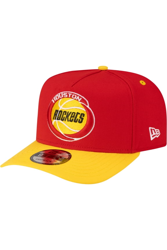 Men's New Era  Red/Gold Houston Rockets 80s Throwback A-Frame 9FIFTY Snapback Hat