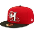 thumbnail image 1 of Men's New Era Red Hickory Crawdads Authentic Collection Team Home 59FIFTY Fitted Hat, 1 of 6