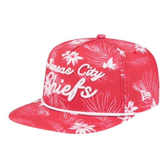Men's New Era Red Kansas City Chiefs Palm Print A-Frame 9FIFTY Snapback Hat