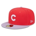 thumbnail image 1 of Men's New Era Red/Lavender Chicago Cubs Spring Color Two-Tone 59FIFTY Fitted Hat, 1 of 6