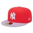 thumbnail image 1 of Men's New Era Red/Lavender New York Yankees Spring Color Two-Tone 59FIFTY Fitted Hat, 1 of 6