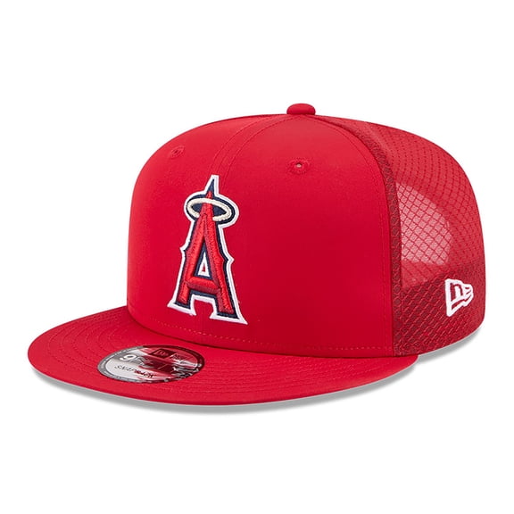 Men's New Era Red Los Angeles Angels 2026 Batting Practice 9FIFTY Snapback Hat