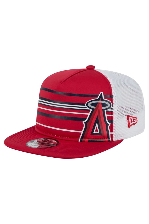 Men's New Era  Red Los Angeles Angels 9FIFTY A-Frame Trucker Snapback Hat