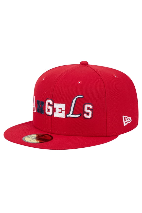Men's New Era Red Los Angeles Angels Ransom 59FIFTY Fitted Hat