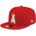 thumbnail image 1 of Men's New Era Red Los Angeles Angels White Logo 59FIFTY Fitted Hat, 1 of 6