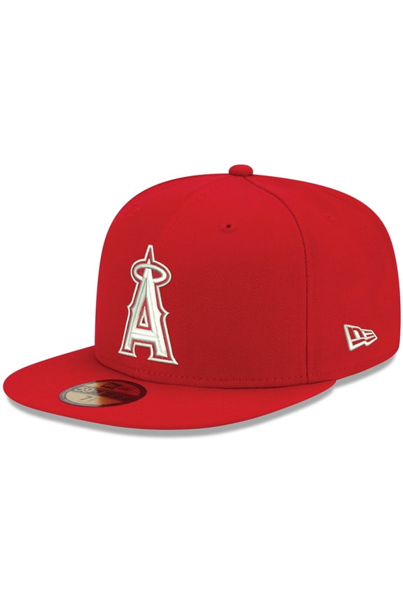 Men's New Era Red Los Angeles Angels White Logo 59FIFTY Fitted Hat
