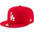 thumbnail image 1 of Men's New Era Red Los Angeles Dodgers Fashion Color Basic 59FIFTY Fitted Hat, 1 of 4