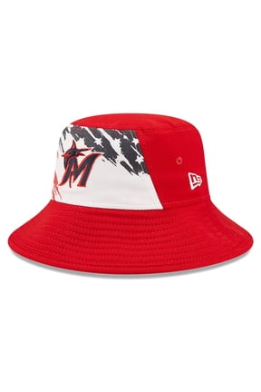 Men's New Era Red Miami Marlins 2022 4th of July Bucket Hat