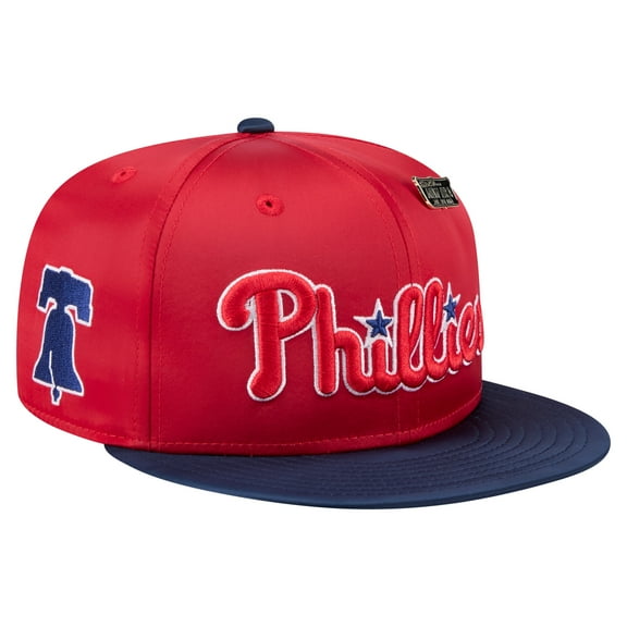 Men's New Era Red/Navy Philadelphia Phillies Satin 59FIFTY Fitted Hat