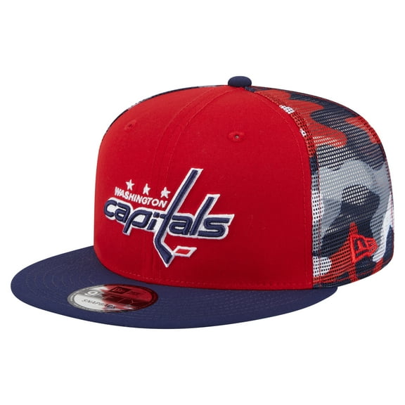 Men's New Era Red/Navy Washington Capitals Camo Meshback 9FIFTY Snapback Hat
