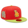thumbnail image 1 of Men's New Era Red/Neon Green Los Angeles Dodgers 1978 World Series  Lava Highlighter Combo 59FIFTY Fitted Hat, 1 of 6