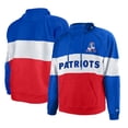 thumbnail image 1 of Men's New Era Red New England Patriots Big & Tall Throwback Colorblock Raglan Pullover Hoodie, 1 of 3