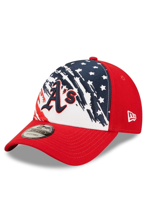 Men's New Era Red Oakland Athletics 2022 4th of July 9FORTY Snapback Adjustable Hat