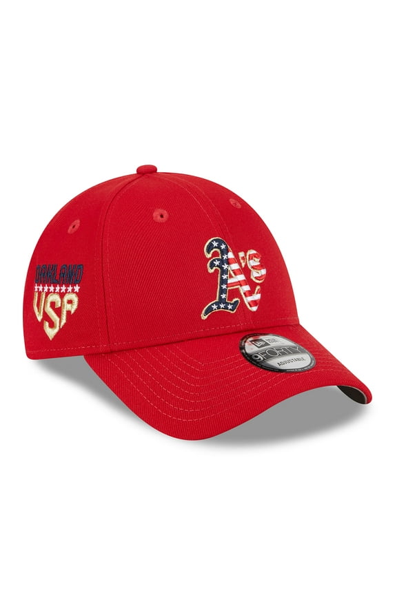 Men's New Era Red Oakland Athletics 2023 Fourth of July 9FORTY Adjustable Hat