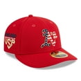 thumbnail image 1 of Men's New Era  Red Oakland Athletics 2023 Fourth of July Low Profile 59FIFTY Fitted Hat, 1 of 6