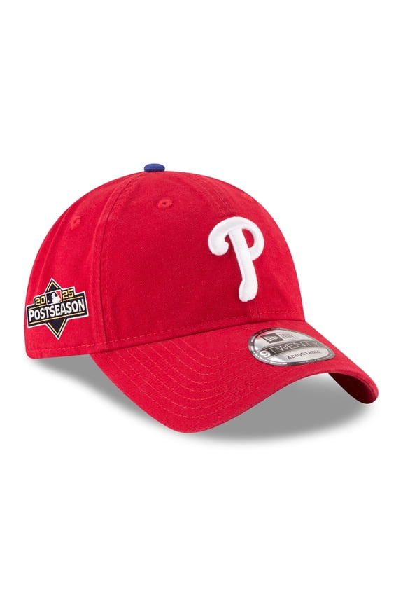 Men's New Era Red Philadelphia Phillies 2025 MLB Postseason Side Patch 9TWENTY Adjustable Hat